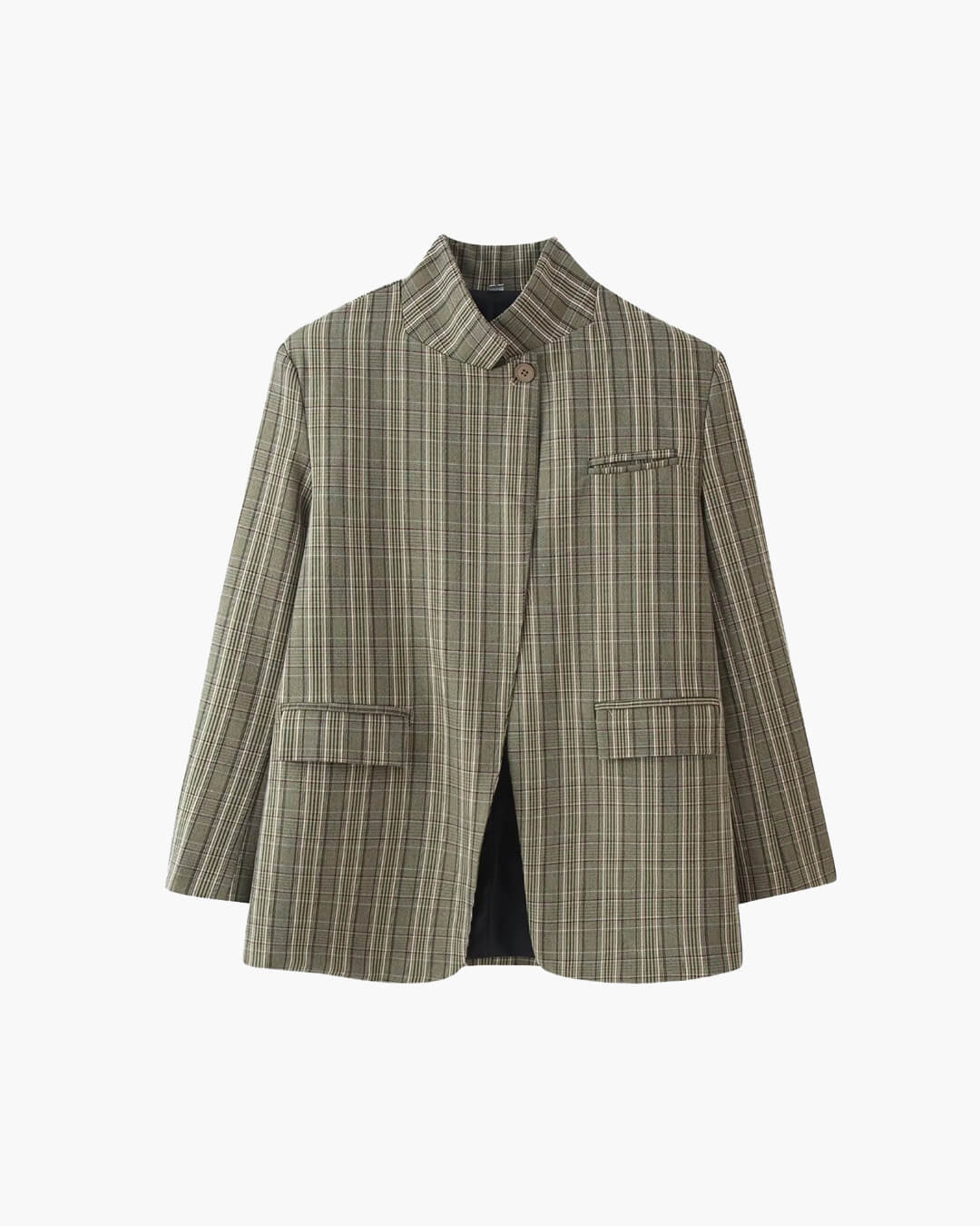 Blazer Katie de cuadros con cuello alto