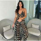 Bianca top túnica de cebra y conjunto de pantalón