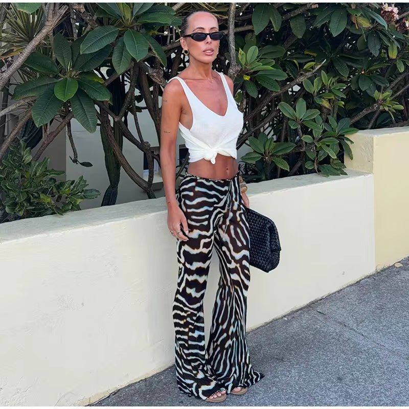 Bianca top túnica de cebra y conjunto de pantalón