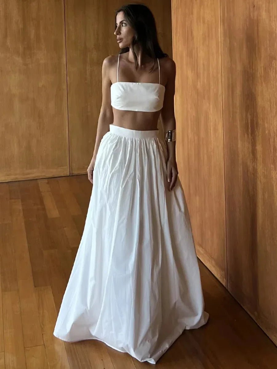Conjunto de dos piezas en punto a rayas Olivia