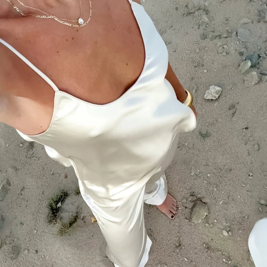 Conjunto satinado Bianca de dos piezas