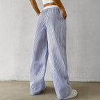 Beatrice pantalones rectos casuales a rayas