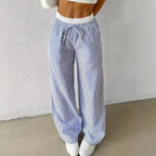 Beatrice pantalones rectos casuales a rayas
