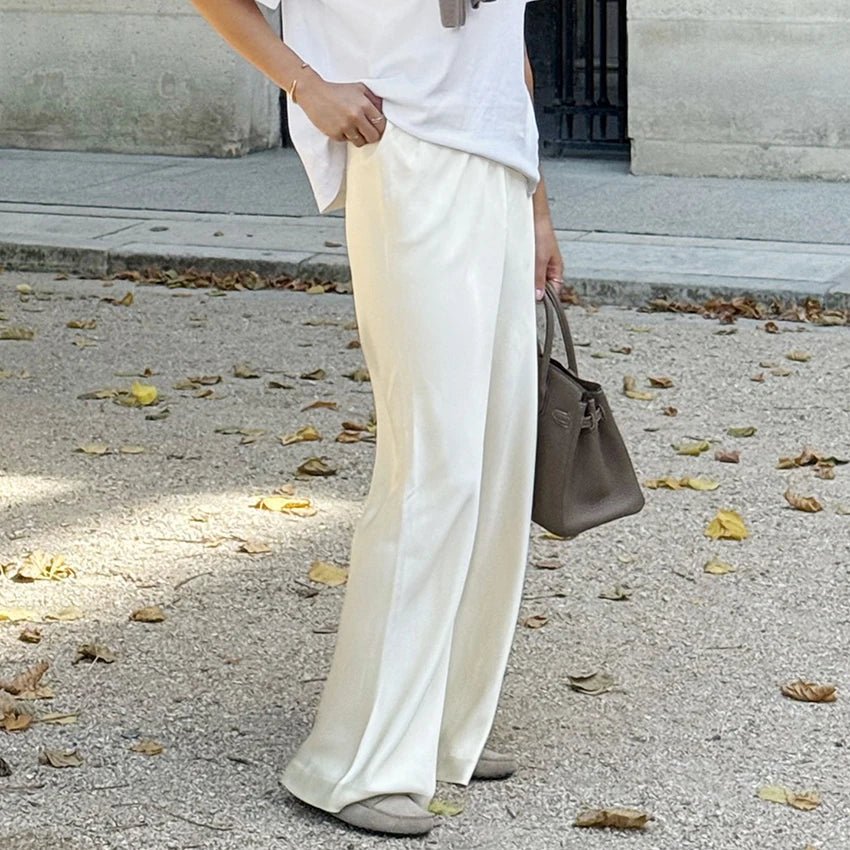 Cameron pantalones flare de satén