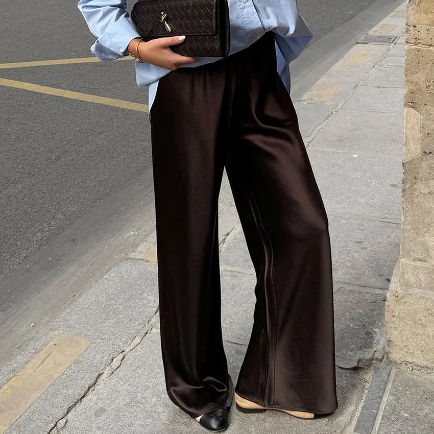 Cameron pantalones flare de satén