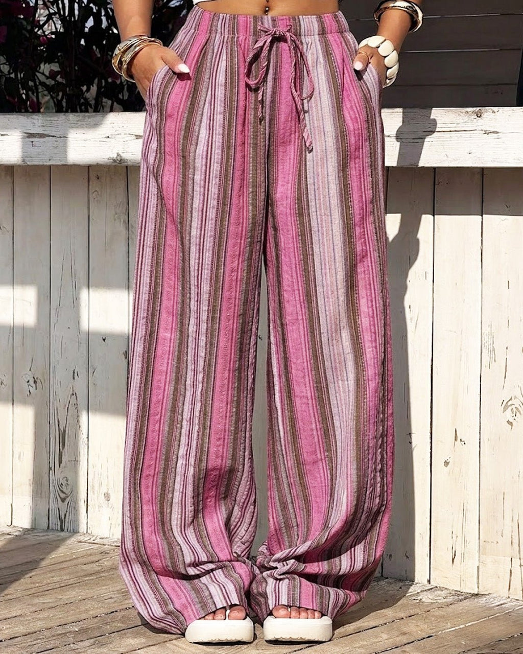Pantalones acampanados a rayas Emily
