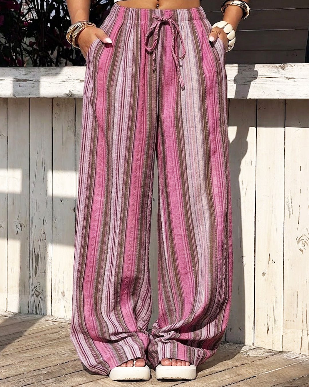 Pantalones acampanados a rayas Emily