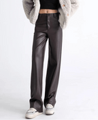 Pantalones de talle alto Giselle de piel vegana
