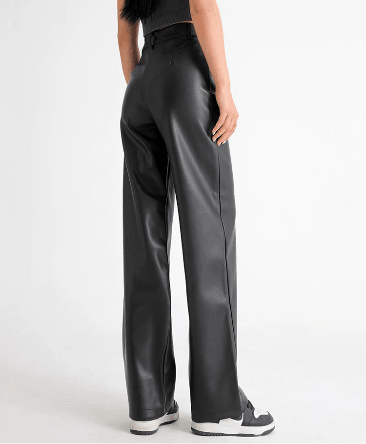 Pantalones de talle alto Giselle de piel vegana