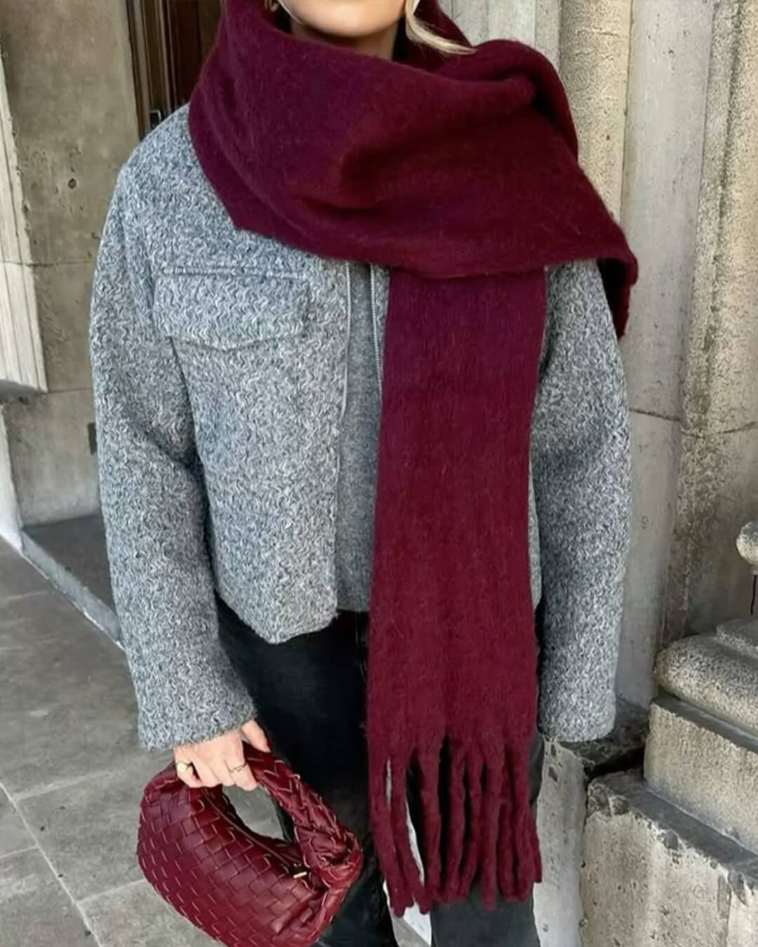 Bufanda de invierno con borlas Tanya
