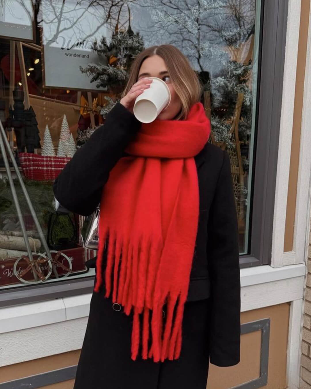 Bufanda de invierno con borlas Tanya