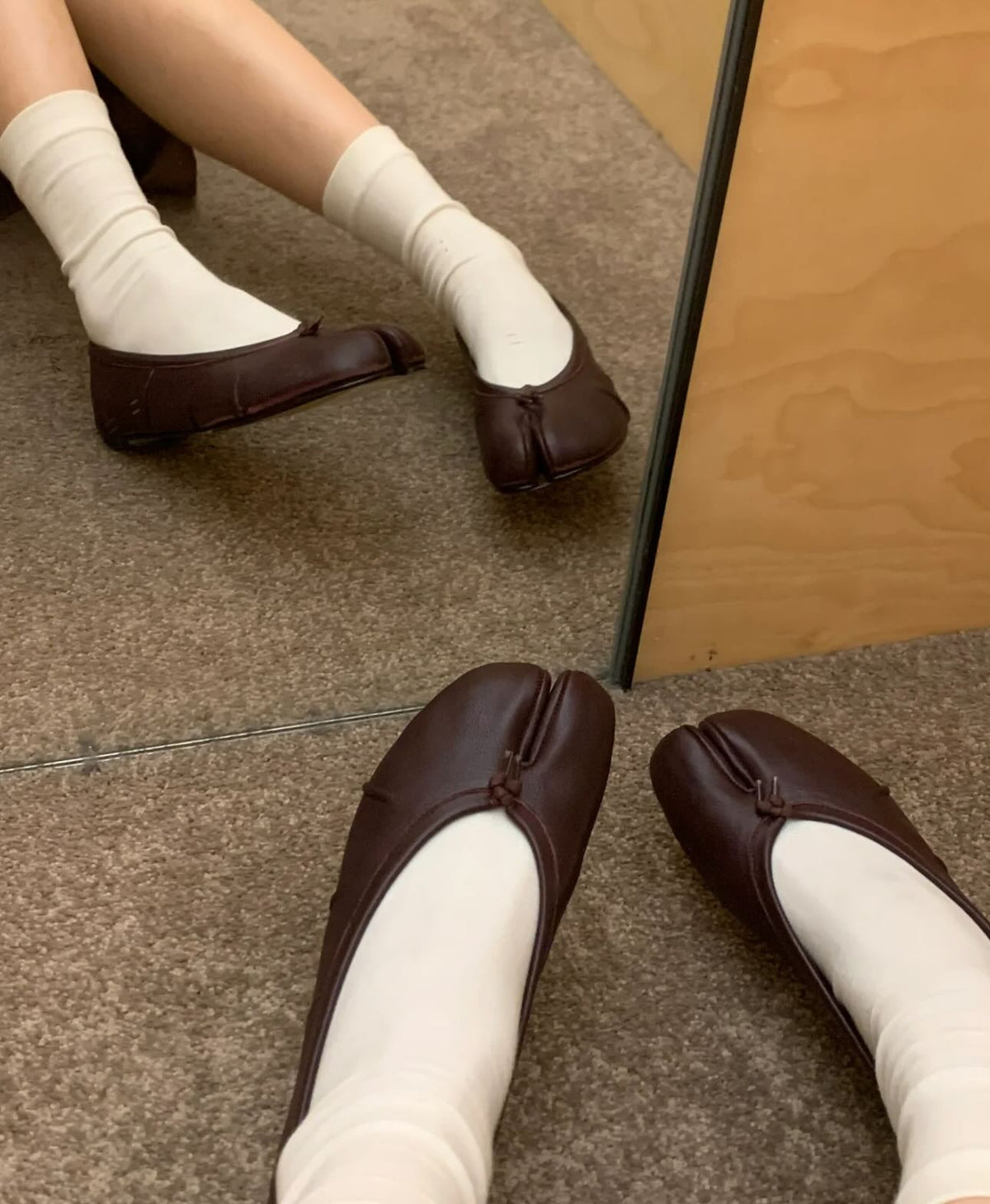 Mules de piel Bianca con punta separada
