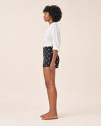 Shorts mini de lunares de talle alto Caroline