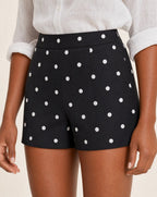 Shorts mini de lunares de talle alto Caroline