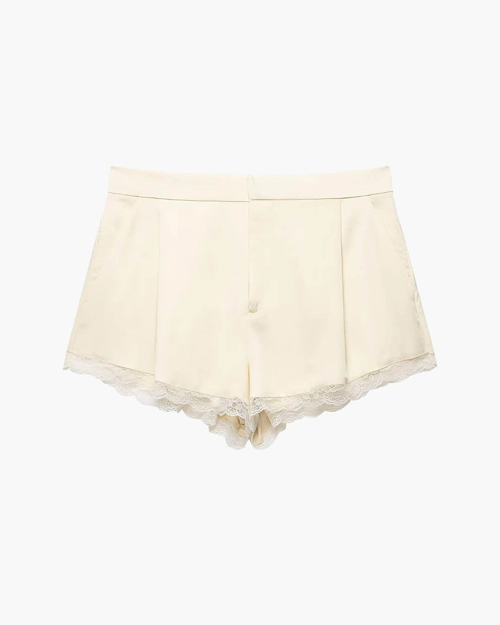 Shorts Mini de Satén de Tiro Alto Davina