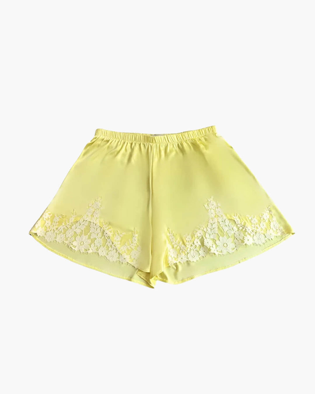Shorts de satén con encaje Laura