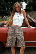 Shorts Lyric de algodón con estampado de leopardo