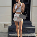 Shorts Pauleen de lunares con encaje