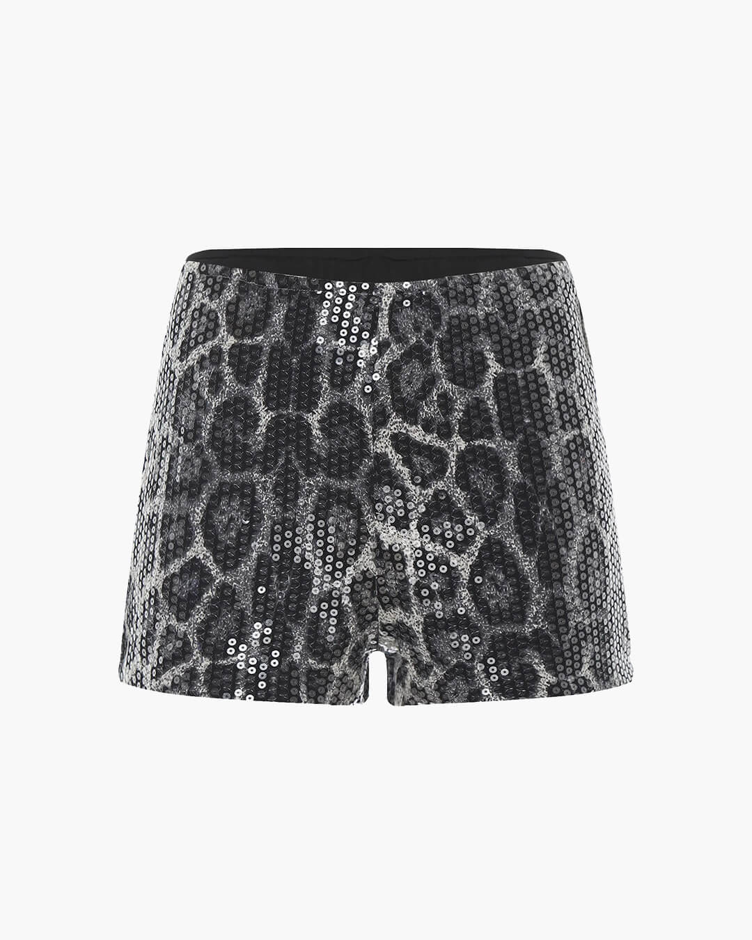 Shorts Quennie de lentejuelas animal print