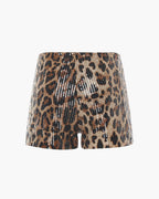 Shorts Quennie de lentejuelas animal print