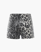 Shorts Quennie de lentejuelas animal print