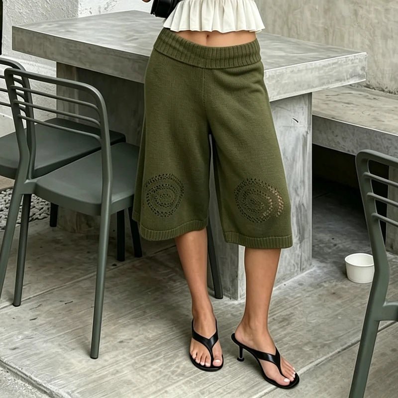 Shorts culottes de pierna ancha Sabina de punto