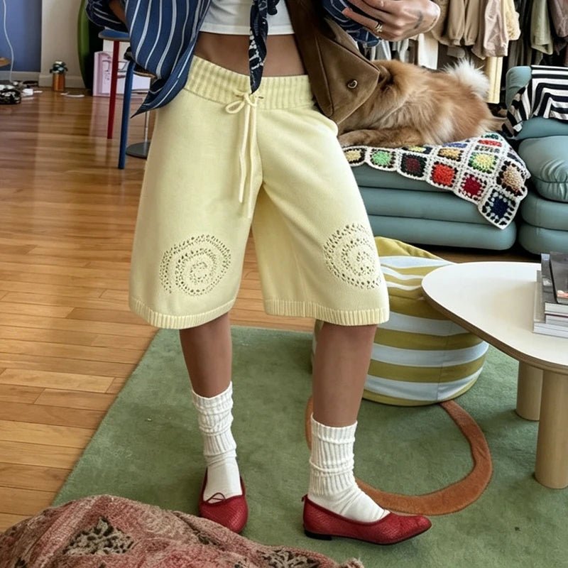 Shorts culottes de pierna ancha Sabina de punto