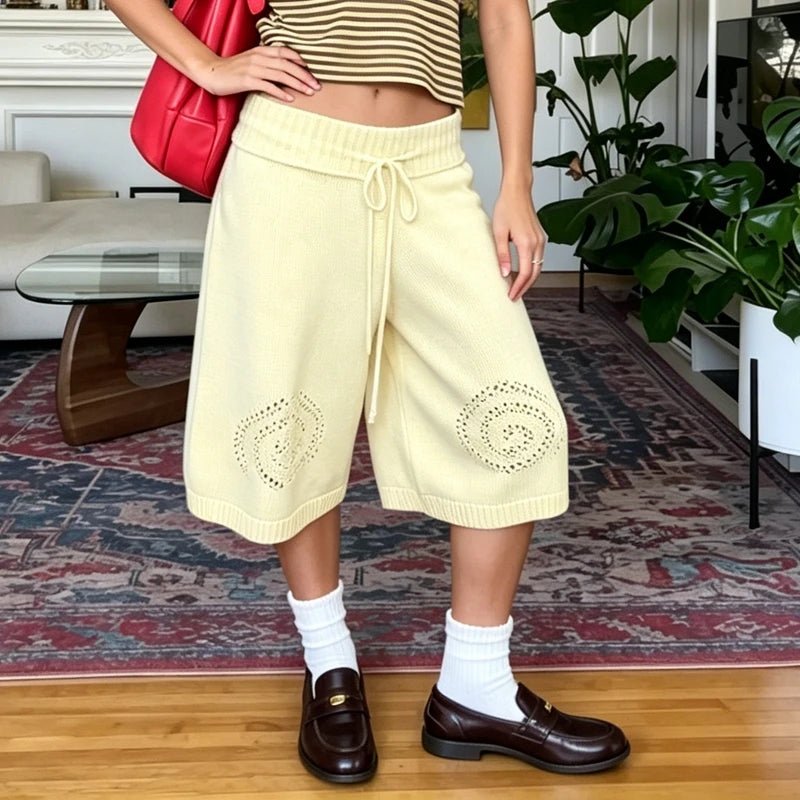 Shorts culottes de pierna ancha Sabina de punto