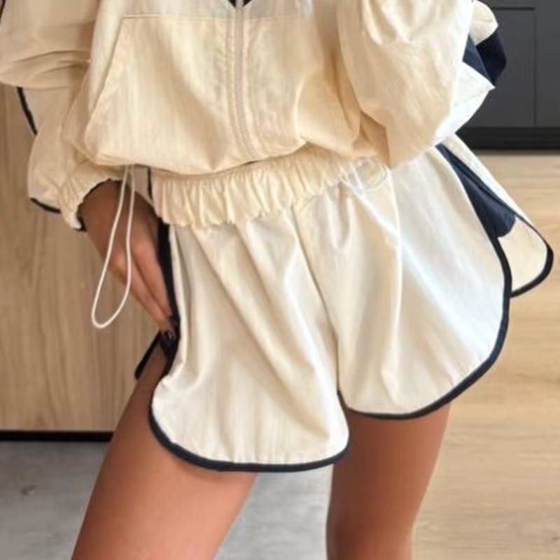 Ellen Conjunto de Cortavientos y Shorts Chevron