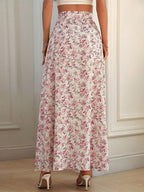 Anais falda maxi floral con abertura alta