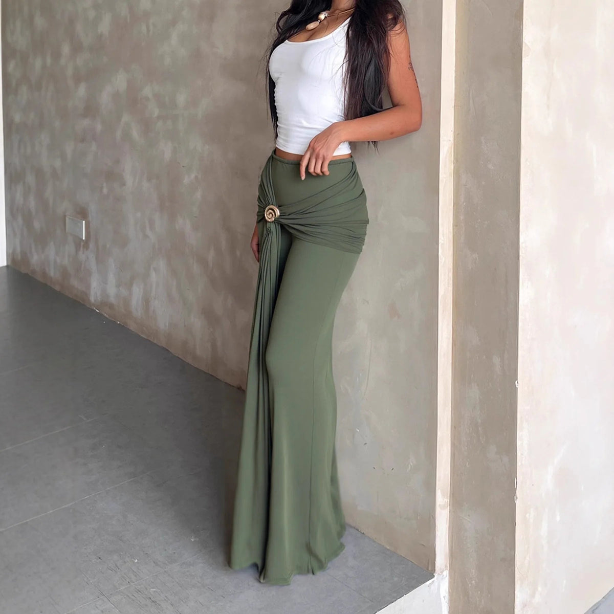 Lily falda maxi de tiro bajo