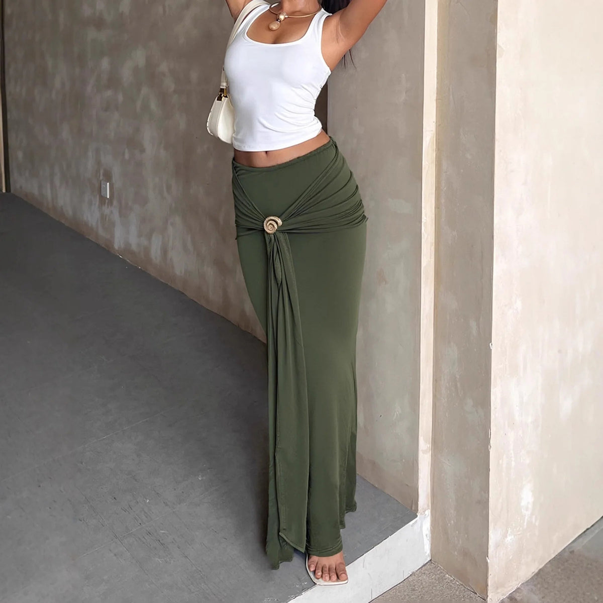 Lily falda maxi de tiro bajo