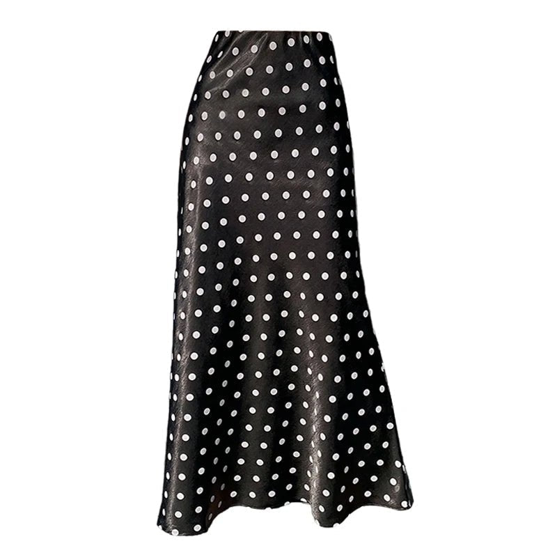 Falda midi sirena de lunares Bianca