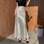 Falda midi sirena de lunares Bianca