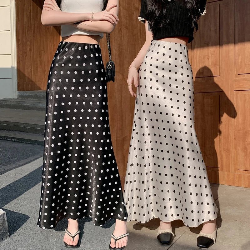 Falda midi sirena de lunares Bianca