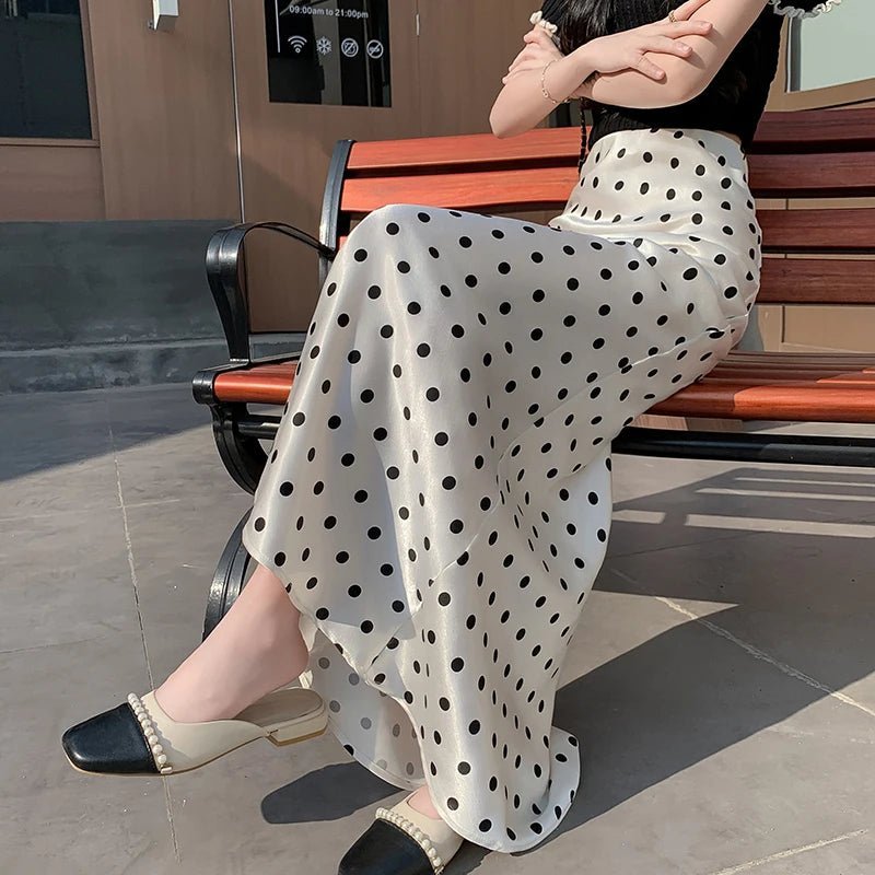 Falda midi sirena de lunares Bianca