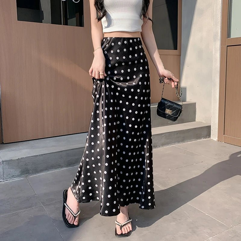 Falda midi sirena de lunares Bianca