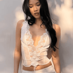 Conjunto de falda Guinevere con ribete de encaje y lazada trasera