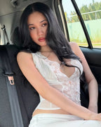 Conjunto de falda Guinevere con ribete de encaje y lazada trasera