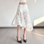 Falda midi de encaje paisley Sabrina
