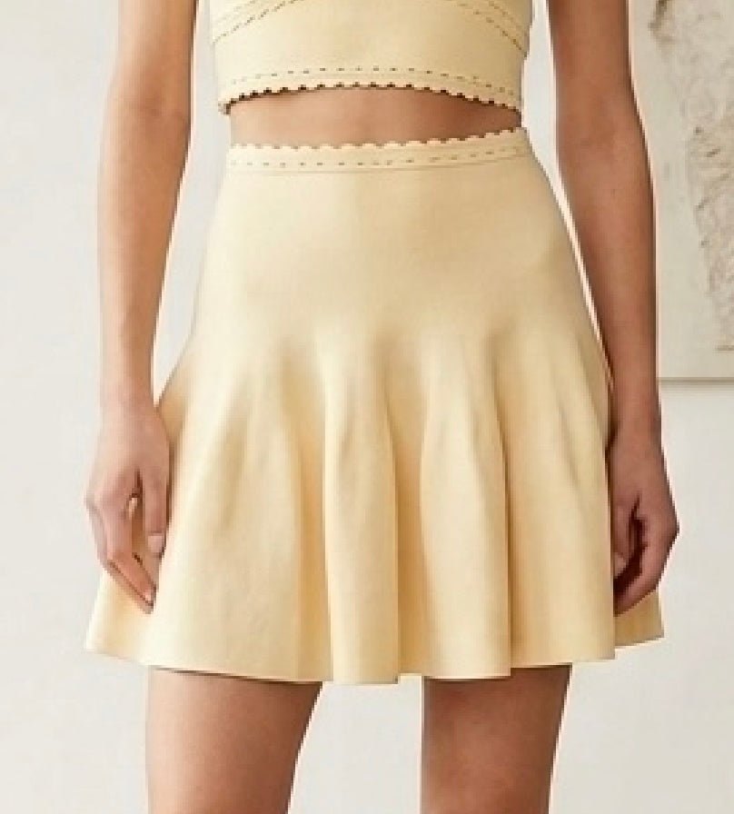 Ruth Conjunto de Falda de Punto Acanalado