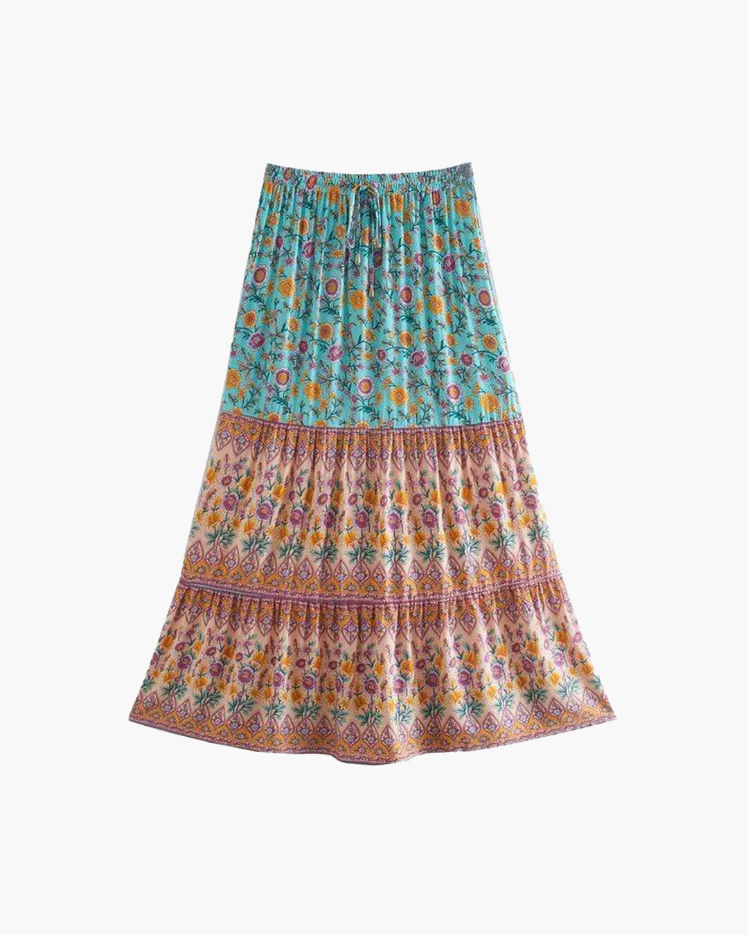 Falda boho de playa con estampado floral Bianca