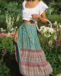 Falda boho de playa con estampado floral Bianca