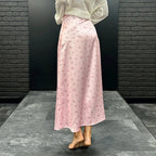 Kate falda midi satinada de talle alto con estampado