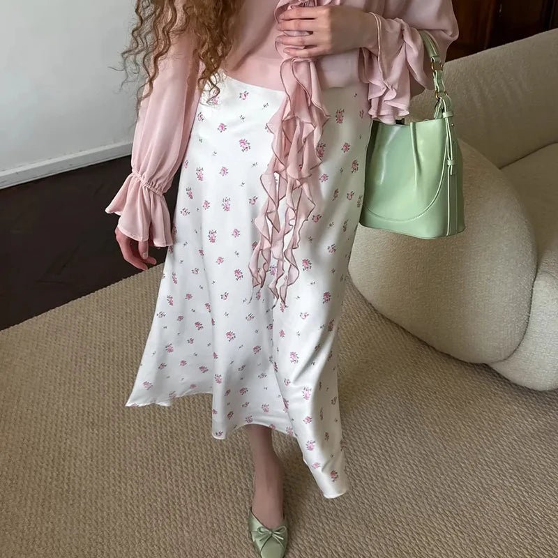 Kate falda midi satinada de talle alto con estampado