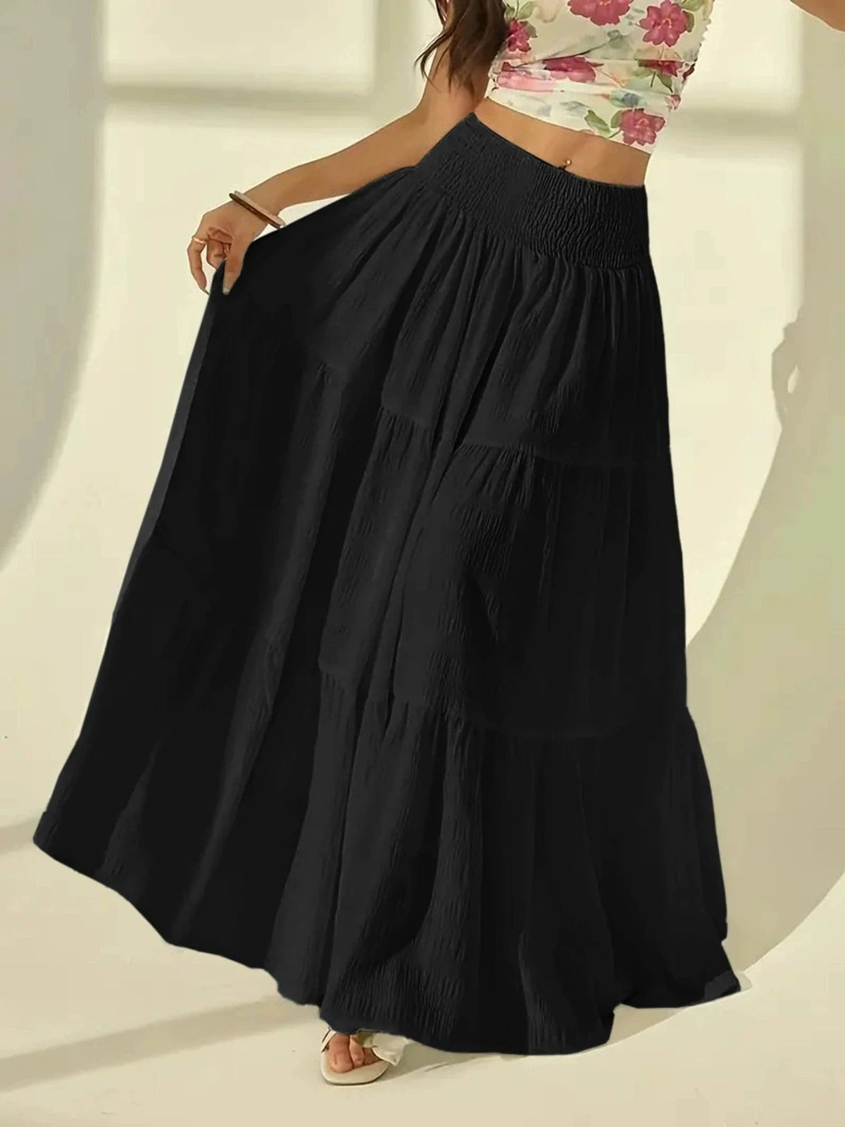 Celeste falda maxi de capas
