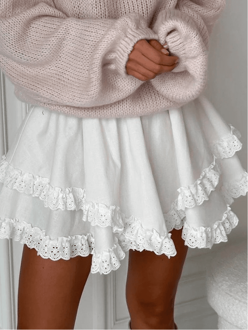 Falda mini Kyrie con volantes en capas