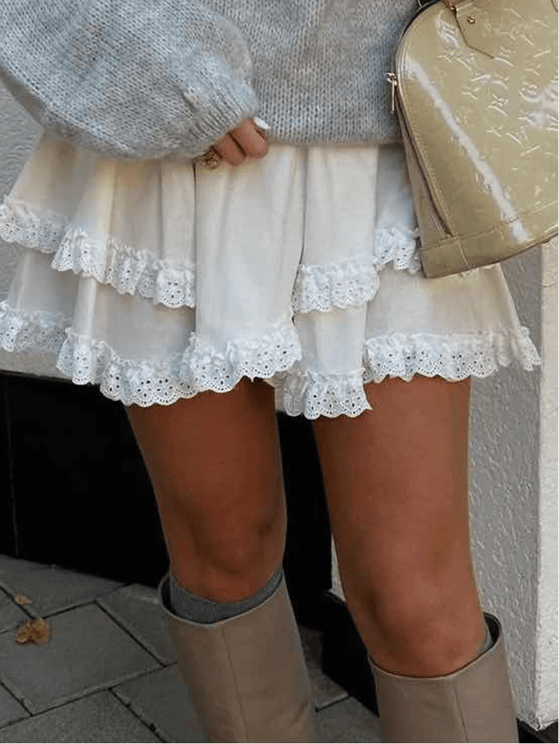 Falda mini Kyrie con volantes en capas
