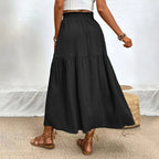 Falda midi bohemia Maia con volantes
