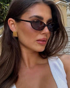 Elena Retro Oval Cat Eye Sunglasses